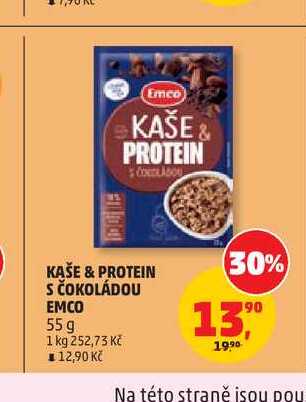 KAŠE PROTEIN S ČOKOLÁDOU EMCO 55g