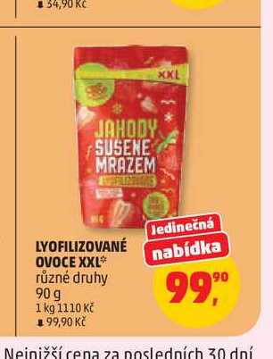 LYOFILIZOVANÉ OVOCE XXL* různé druhy 90 g