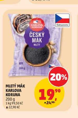MLETÝ MÁK KARLOVA KORUNA 200 g