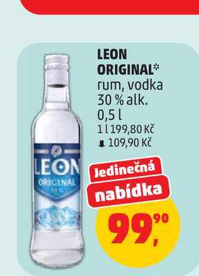LEON ORIGINAL* rum, vodka 30% alk. 0,5l