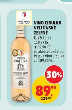 VINO CIBULKA VELTLÍNSKÉ ZELENÉ 0,75l