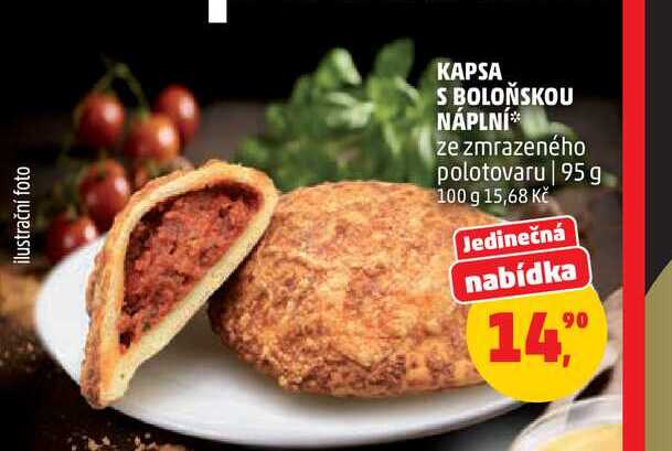 KAPSA S BOLOŇSKOU NÁPLNÍ* ze zmrazeného polotovaru | 95 g