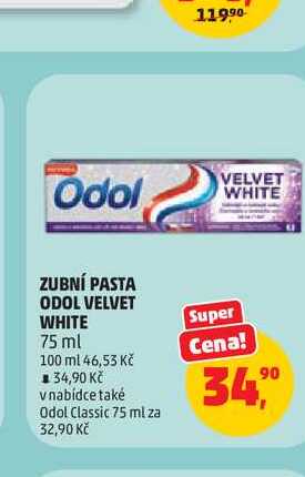 ZUBNÍ PASTA ODOL VELVET WHITE 75 ml