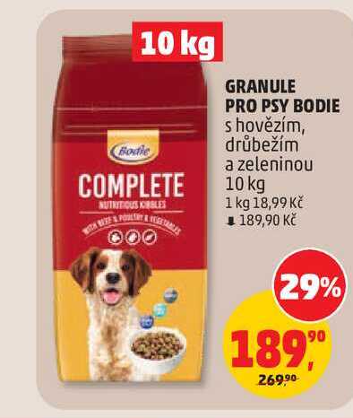 GRANULE PRO PSY BODIE s hovězím, drůbežím a zeleninou 10 kg