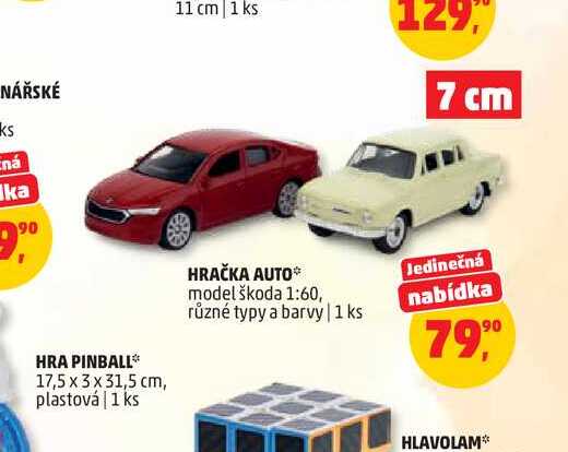 HRAČKA AUTO* model škoda 1:60, různé typy a barvy | 1 ks 