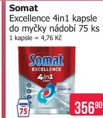 Somat Excellence 4in1 kapsle do myčky nádobí 75 ks
