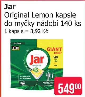 Jar Original Lemon kapsle do myčky nádobí 140 ks