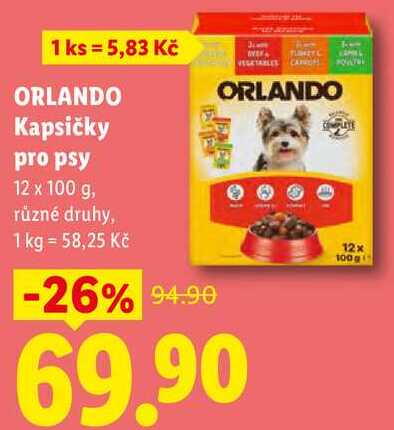 ORLANDO Kapsičky pro psy, 12 x 100 g