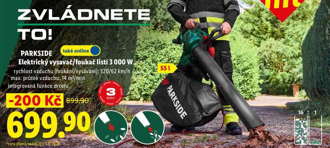 PARKSIDE Elektrický vysavač/foukač listí 3 000 W