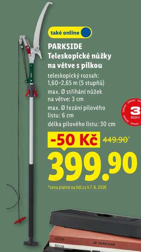 PARKSIDE Teleskopické nůžky na větve s pilkou