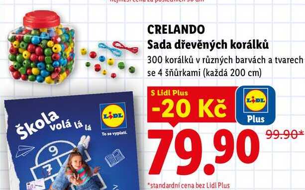 CRELANDO Sada dřevěných korálků 