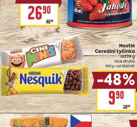 Nestlé Cereální tyčinka od 24g