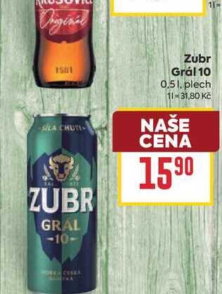 Zubr Grál 10 0,5l, plech