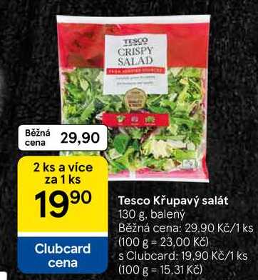 Tesco Křupavý salát, 130 g, balený 