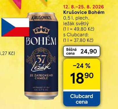 Krušovice Bohém, 0.5 l, plech