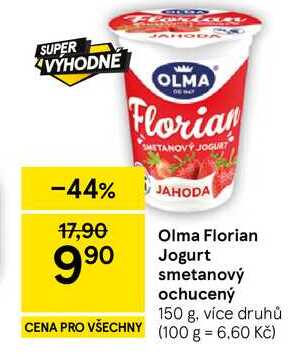 Olma Florian Jogurt smetanový ochucený, 150 g, více druhů
