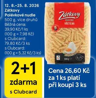 Zátkovy Polévkové nudle, 500 g