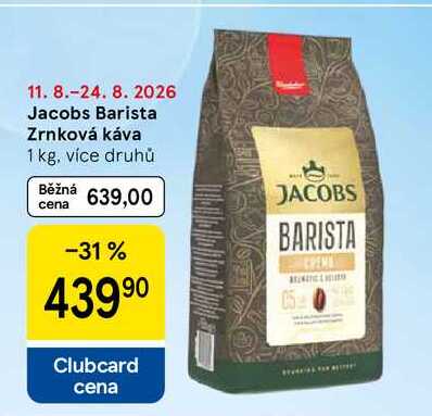 Jacobs Barista Zrnková káva, 1 kg, více druhů 