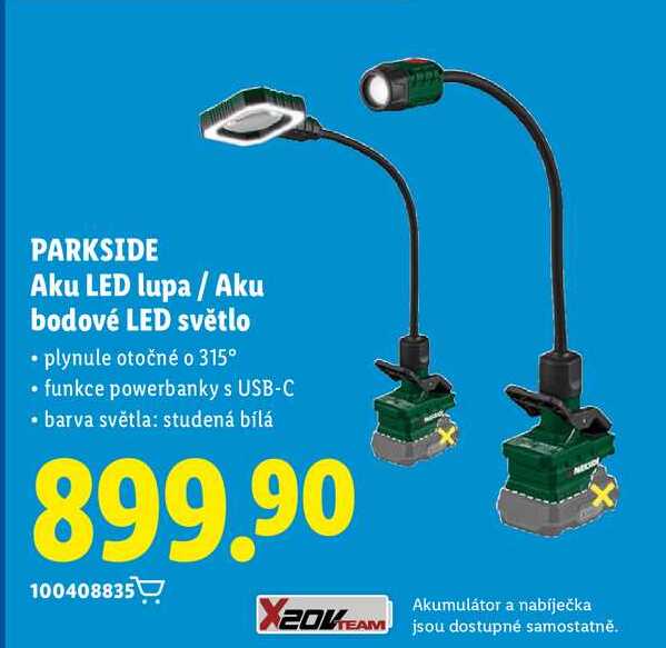 PARKSIDE Aku LED lupa / Aku bodové LED světlo