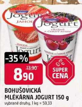 BOHUŠOVICKÁ MLÉKÁRNA JOGURT 150 g 