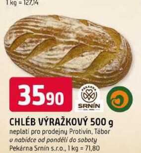 CHLEB VÝRAŽKOVÝ 500 g