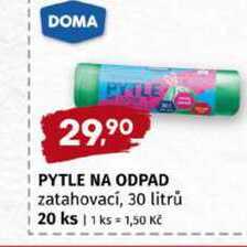 DOMA PYTLE NA ODPAD zatahovací, 30 litrů 20 ks 