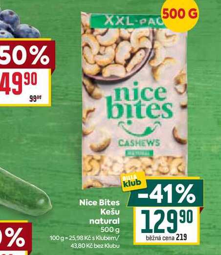 Nice Bites Kešu natural 500 g