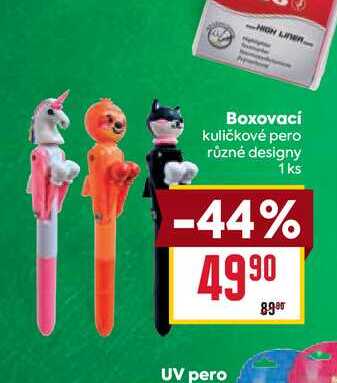 Boxovaci kuličkové pero různé designy 1ks