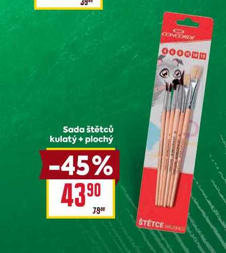Sada štětců kulatý + plochý