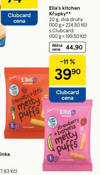 Ella's kitchen Křupky, 20 g, dva druhy 