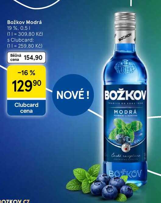 Božkov Modrá 19%, 0.5 l