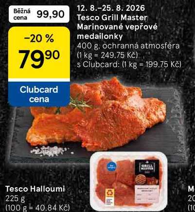 Tesco Grill Master Marinované vepřové medailonky, 400 g