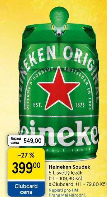 Heineken Soudek, 5 I, světlý ležák