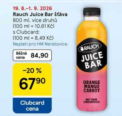 Rauch Juice Bar šťáva, 800 ml