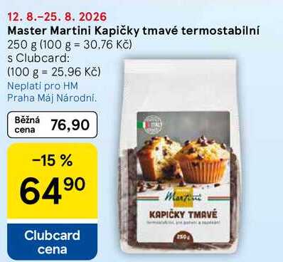 Master Martini Kapičky tmavé termostabilní, 250 g