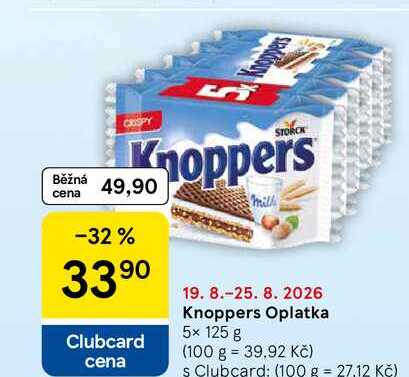Knoppers Oplatka, 5x 125 g