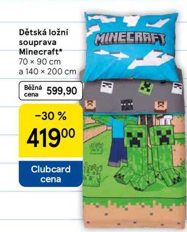 Dětská ložní souprava Minecraft, 70 x 90 cm a 140 x 200 cm
