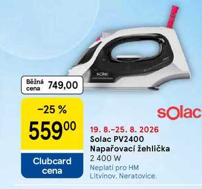 Solac PV2400 Napařovací žehlička, 2 400 W
