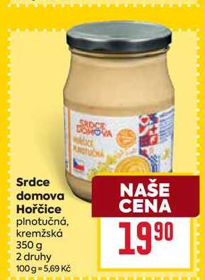 Srdce domova Hořčice plnotučná, kremžská 350 g