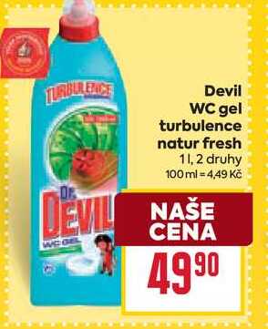 Devil WC gel turbulence natur fresh 1l