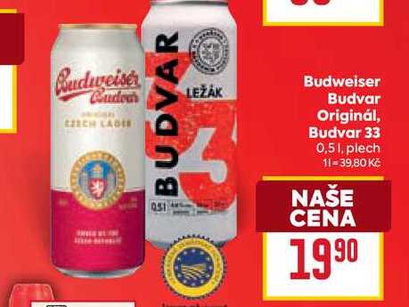 Budweiser Budvar Originál, Budvar 33 0,51, plech