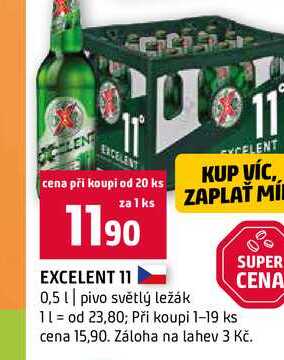 EXCELENT 11 0,5l pivo světlý ležák 