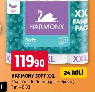 HARMONY SOFT XXL 24x 15 m toaletní papír 3vrstvý