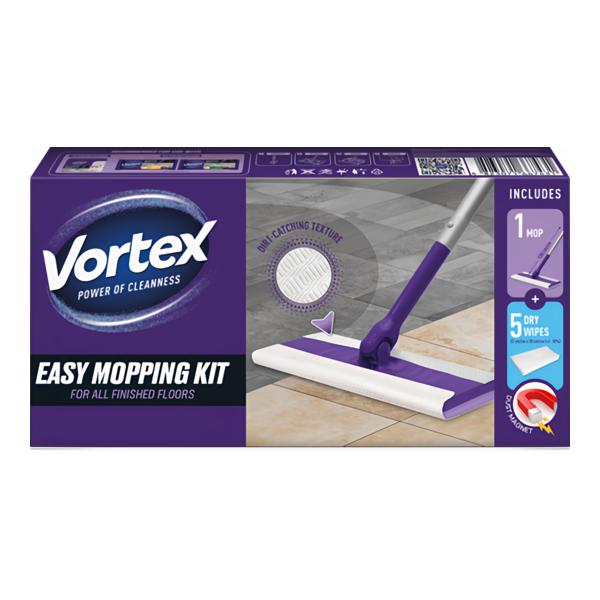 Vortex mop na podlahy startovací sada: 1 mop, 5ks suché ubrousky