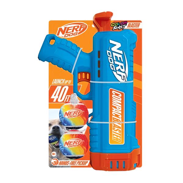 Nerf Dog Dárková sada – 30 cm kompaktní blaster a 2 ks tenisových míčků bez pískadla