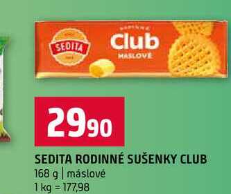 SEDITA RODINNÉ SUŠENKY CLUB 168 g máslové 
