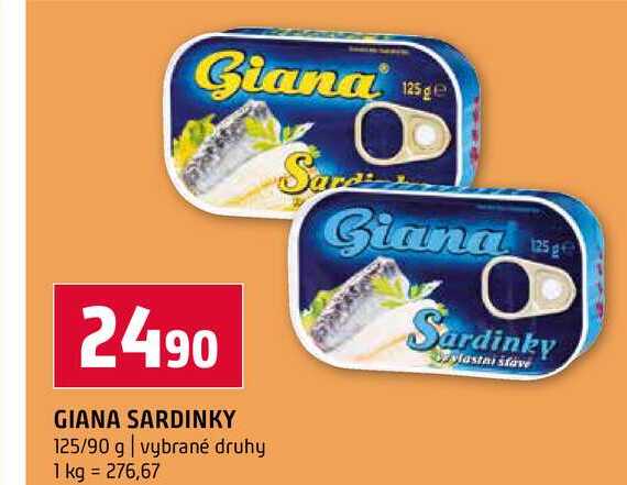 GIANA SARDINKY 125 90 g vybrané druhy 