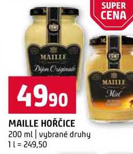 MAILLE HOŘČICE 200 ml vybrané druhy