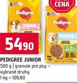 PEDIGREE JUNIOR 500 g granule pro psy vybrané druhy
