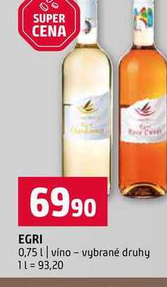 EGRI 0,75l víno vybrané druhy